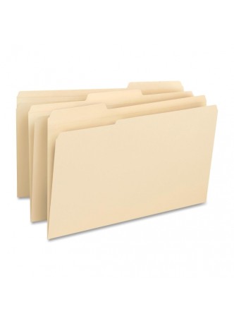 Legal - 8.50" Width x 14" Sheet Size - 0.75" Expansion - 1/3 Tab Cut - Assorted Position Tab Location - 14 pt. Folder Thickness - Manila - Recycled - 50 / Box - bsn16516